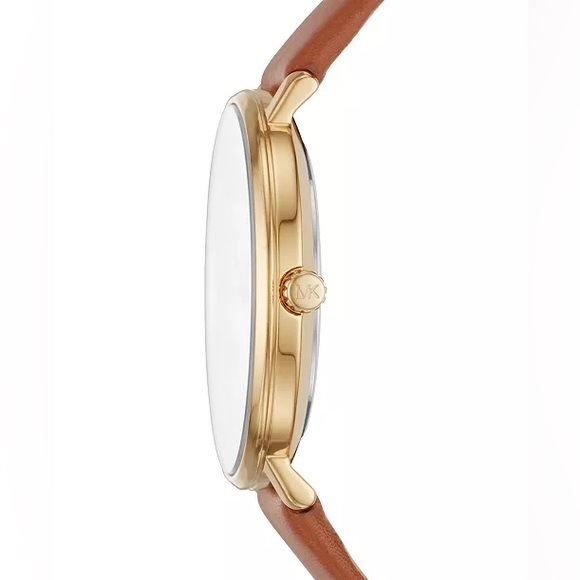 MICHAEL KORS Women's Pyper Luggage Leather Strap Watch - Picture 2 of 7